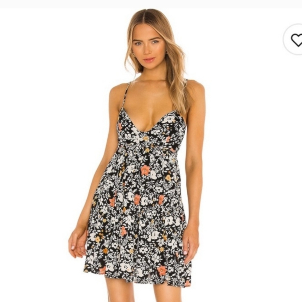 Free People X REVOLVE Kaley Mini Dress in Black Combo NWOT